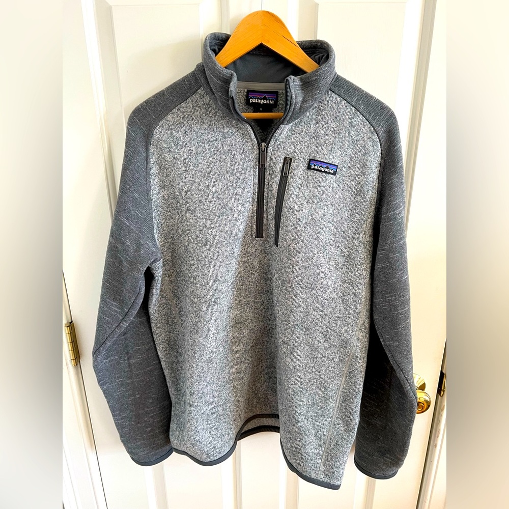 Mens Patagonia 1/4 zip better sweater size M Nickel/forge grey.